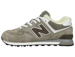 New Balance 574 Sand Deep Brown с мехом мужские