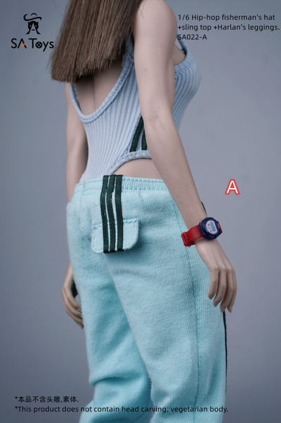 Женский спортивный костюм, набор из 3 предметов (бирюзовый) - 1/6 - Hip-hop suit (SA022A) - SA Toys