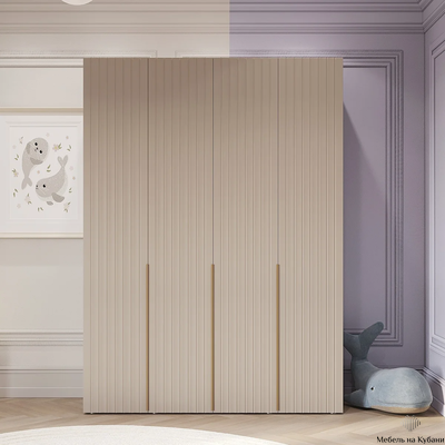 Тефия шкаф четырехстворчатый для одежды 1500х520х2200 Тефия / Софт Сантьяго