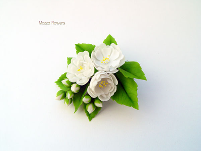 Зажим для волос "Белоснежный жасмин".