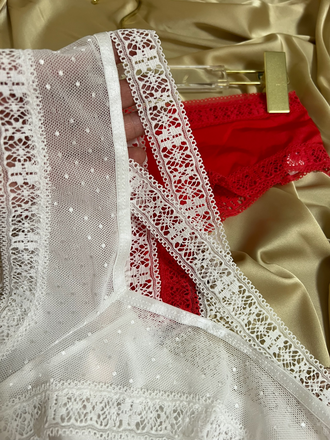 Трусы в стиле Виктория Сикрет с лентами 3 шт 44