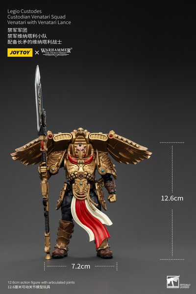 Легио Кустодес - Кустодий-венатар (Warhammer Horus Heresy) - КОЛЛЕКЦИОННАЯ ФИГУРКА 1/18  Legio Custodes Custodian Venatari with Venatari Lance (JT00799) - JOYTOY