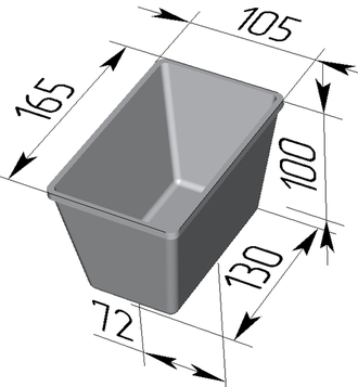 Хлебная форма Л11Б (165 х 105 х 100 мм)