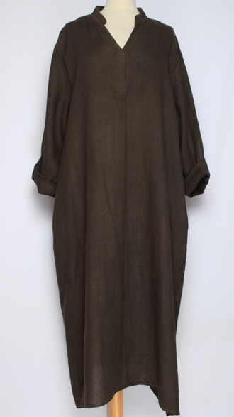 ПЛАТЬЕ БОХО ЛЬНЯНОЕ "МЫСИК" кофе, графит, шоколад, лаванда до р.56