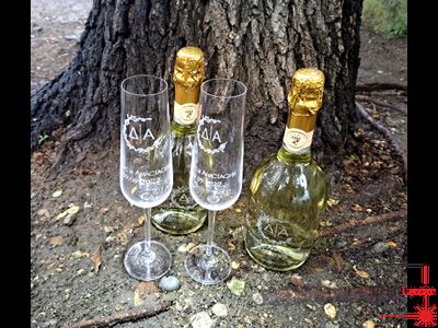 Набор свадебных фужеров и шампанского с гравировкой