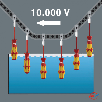 Шлицевая диэлектрическая отвертка WERA Kraftform Plus 160 i VDE, 0.5x3.0x100 мм WE-006105