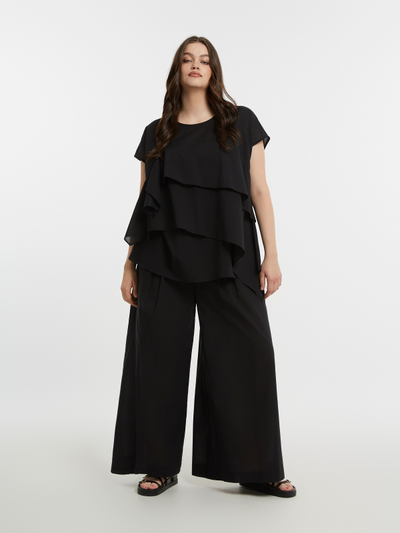 Брюки-палаццо женские черные
