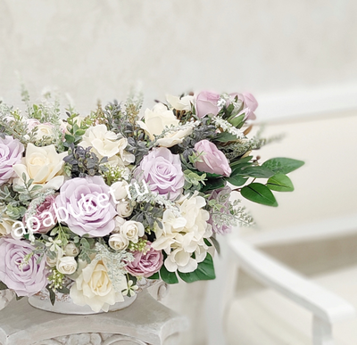 Сочетание цветов в цветочной композиции Сиреневый туман № КВВ059/Купить на АОАБУКЕТ