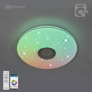 Estares св-к-люстра св/д управл. MUSIC RGB 40W(4000Lm) 2K-4K-6K 330x70 пульт ДУ хром/матовый IP20