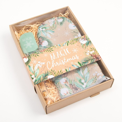 Новогодний набор подарочный "Magic Сhristmas" варежка-прихватка и лопатка силиконовая