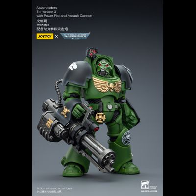 Терминатор Саламандр (Warhammer 40K) - КОЛЛЕКЦИОННАЯ ФИГУРКА 1/18 Salamanders Terminator with with Power Fist and Assault Cannon (JT03233) - JOYTOY