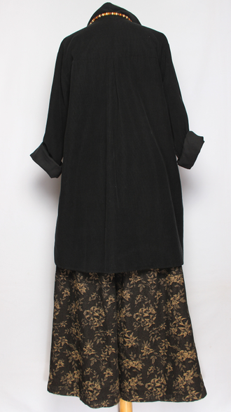 Рубашка Бохо "Вельвет асимметрия" черная