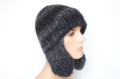 Вязаная шапка ушанка Италия для женщин