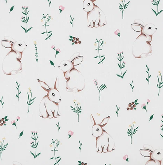 Наволочка на молнии к подушке Биосон U 280 поплин рисунок Зайки на белом