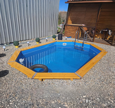 Деревянный морозоустойчивый бассейн "Иркут" 400 х 250 х 145 см Кристалл
