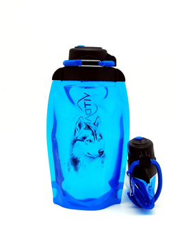 Складная бутылка для воды арт. B050BLS-1303 с рисунком
