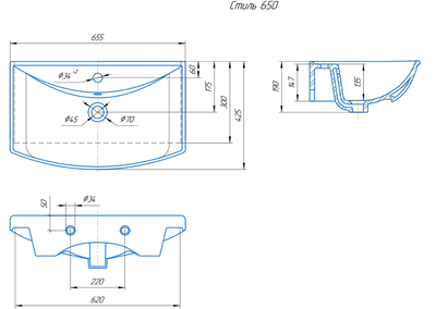 Мебель для ванной Opadiris Омега 65 слоновая кость