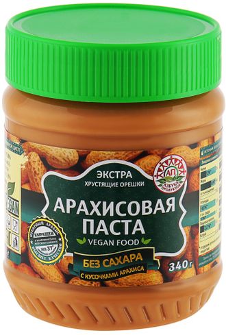 Арахисовая паста (Азбука Продуктов) без сахара 340гр (12)