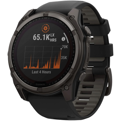 Часы Garmin Fenix 8 —51mm Solar Sapphire Carbon Gray DLC Titanium Black / Pebble Gray