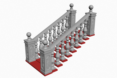 балюстрада балясин BL- 017  на ступеньках лестницы