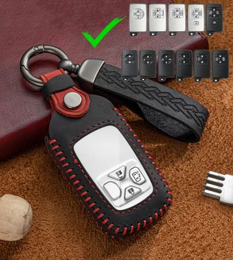 Чёрный чехол для ключа Toyota Corolla, Rav4, Alphard с 2006 года (red line)