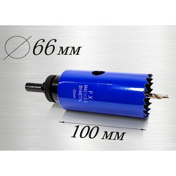 коронка биметаллическая 66 мм глубина 100 мм