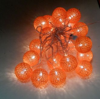 Гирлянда LED Шарики оранжевые, 5 м (гарантия 14 дней)
