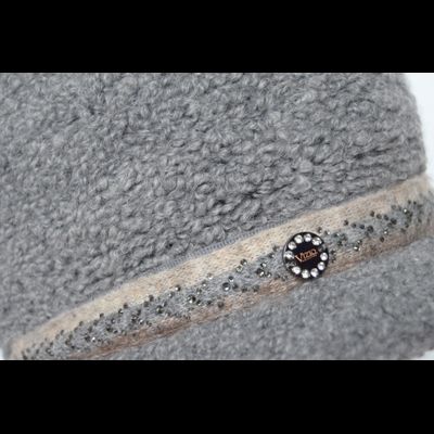 Серая кепка вязаная из альпака Vizio Италия 9014 WK