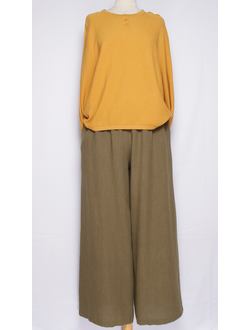 Брюки "Широкие палаццо крапива" хаки, бежевые, молочные р.48-54