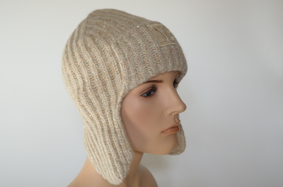 Шапка ушанка вязаная кашемир Италия Визио