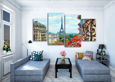 Модульная картина "Красочный Париж"