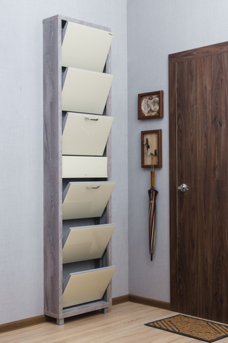 Обувница Айрон-6 Плюс (фасад стекло Капучино)