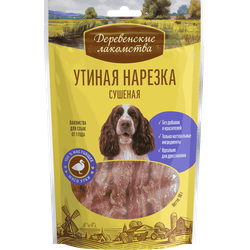 Деревенские лакомства, Утиная нарезка сушёная для собак, 90 г
