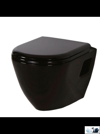 Унитаз Creavit Terra Black TP325-11SI00E-0000 черный c инсталляцией - комплект с сиденьем микролифт, клавишей SPA Black (TP325-11SI00E-0000 + GR5003.01 + GP7002.02 + KC0103.03.1300E)