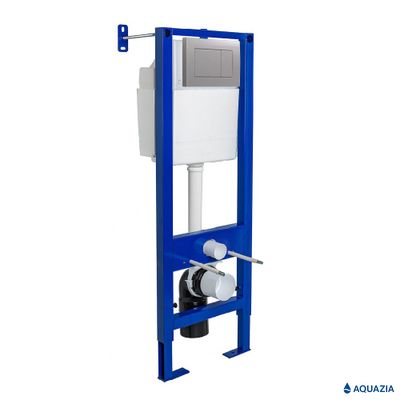 Инсталляция AQUAZIA ATOM 410 для подвесного унитаза, кнопка Atom (Матовый хром)