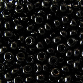 Бисер чешский круглый preciosa 10/0, черный (23980), 50 грамм