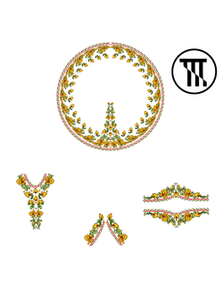 Комплект для платья из габардина, цв. Желтый на белом