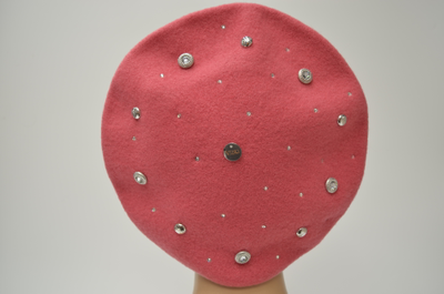 Берет маджента стразы