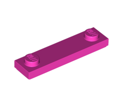 Plate, Modified 1 x 4 with 2 Studs with Groove, Dark Pink (41740 / 6249088)