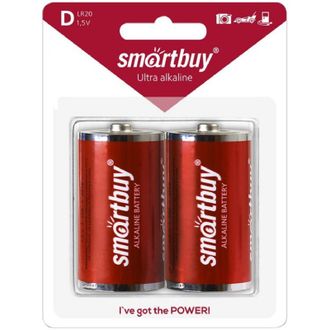Батарейки LR20 "Smartbuy" 2 шт. алкалиновые, на блистере