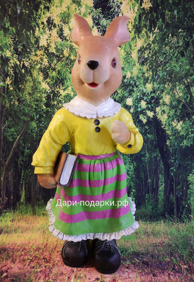 Крольчиха с книжкой  70*34см   3,5кг   полистоун Россия 3710-012439