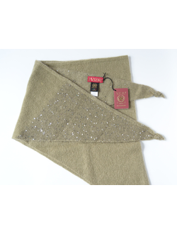 Оливковый шарф платок женский с пайетками Италия Vizio 6943 ST