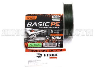 Select Basic PE 100m d-0.24mm 40LB / 18.2kg (dark green.)