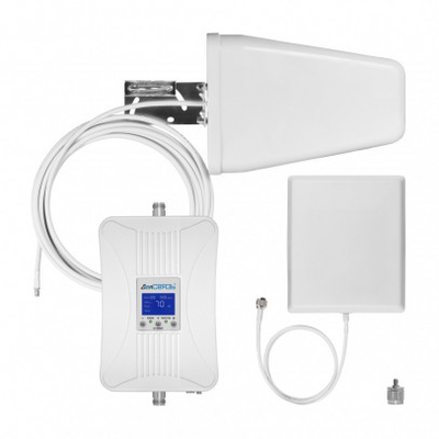 Комплект для усиления сигнала сотовой связи DS-900/1800-17C2 в зависимости от уровня входного сигнала способен обеспечить стабильным уровнем связи площадь до 300м2.