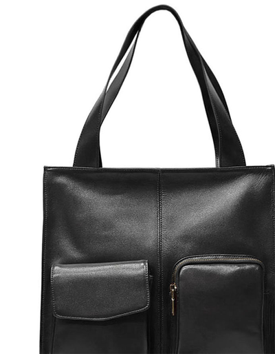 (АРТИКУЛ: 9966//6) СУМКА ЖЕНСКАЯ СРЕДНЕГО РАЗМЕРА, НАТУРАЛЬНАЯ КОЖА С НЕБОЛЬШИМ ГЛЯНЦЕМ, ЧЕРНАЯ, С ТЕКСТИЛЬНЫМ РЕМНЕМ