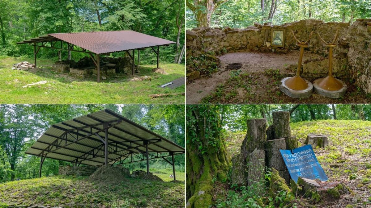 Развалины храма св. Константина и Елены (X-XIV в.), в Крион Нерон  село Лесное Сочи