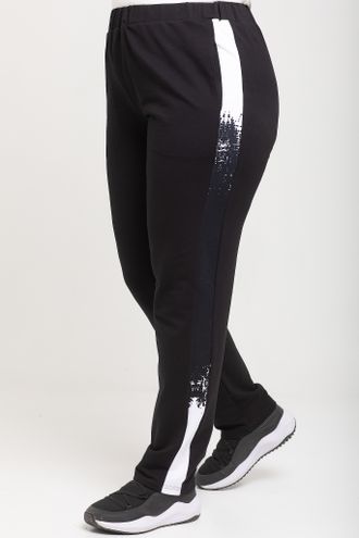 Спортивные брюки с лампасами ПЛ 7913 черный (48-72).