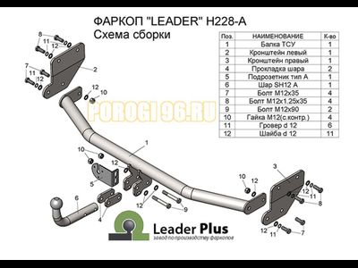 Фаркоп Лидер-Плюс на седан для Hyundai Solaris (2018-2019)