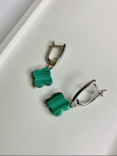 Серьги малахит. Разные формы