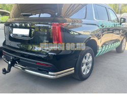 Защита заднего бампера угловая большая двойная Папа Тюнинг d60/42 для Haval H5 2024-